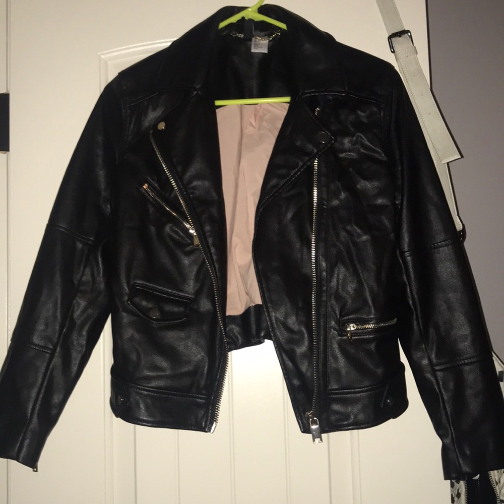 Black leather jacket